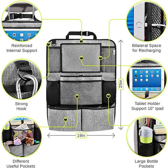 2-Piece: Car Rear Seat Organizer Storage Bag - Image 4
