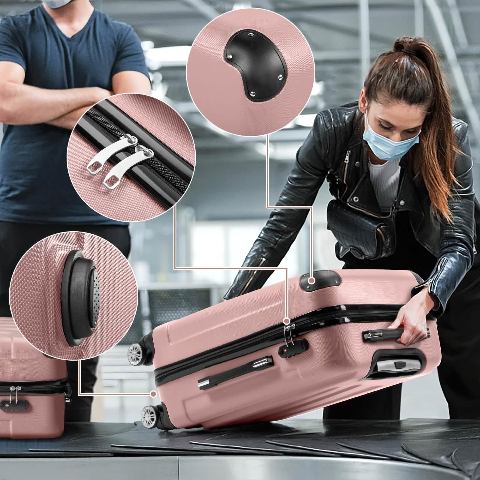 3-Piece Hard Shell Luggage Set with TSA Lock – 20/24/28 Inch 360° Spinner Wheels - Image 8