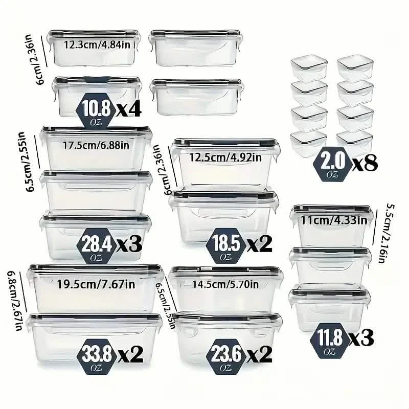 48-Piece Food Storage Container Set – Stackable, Microwave Safe, BPA Free - Image 7