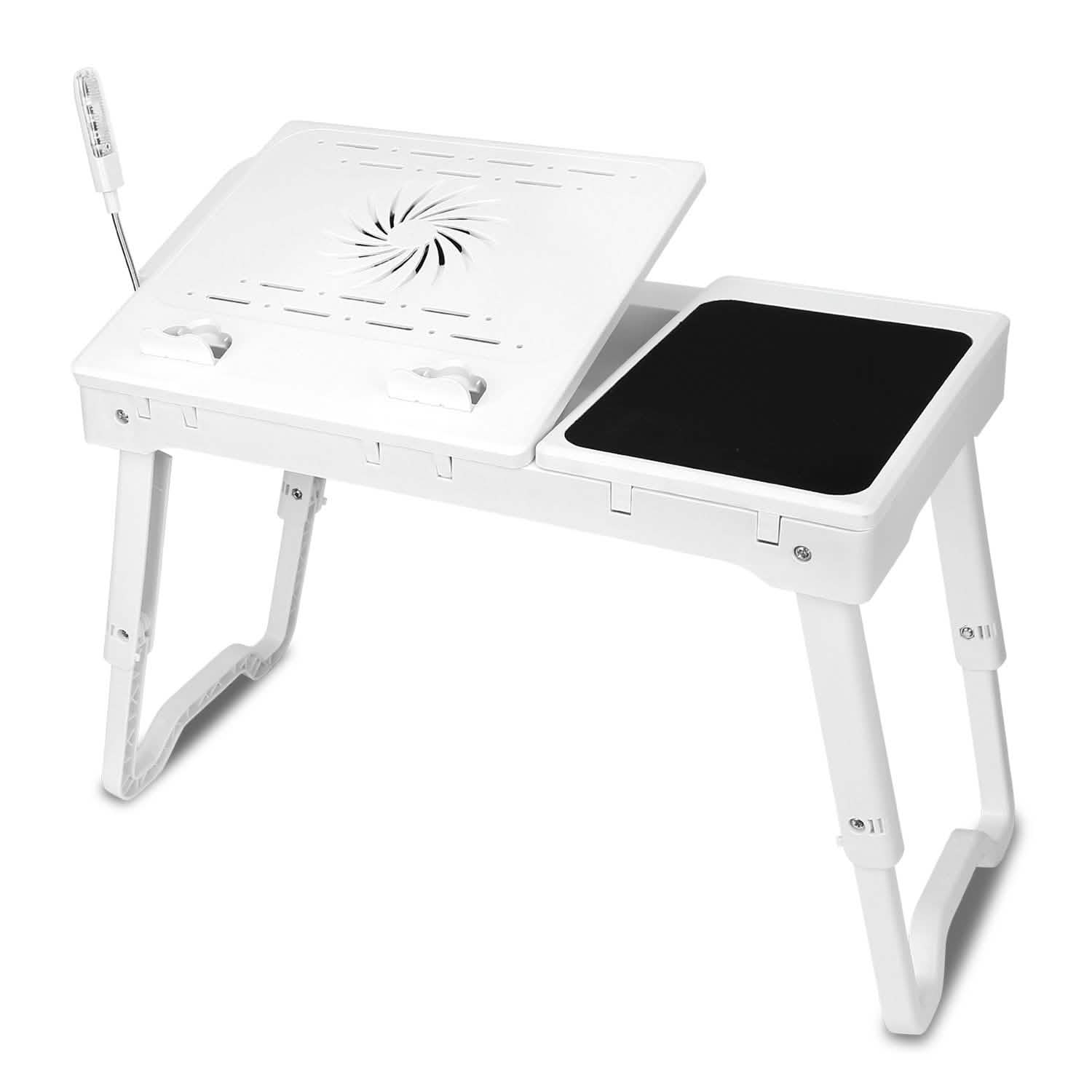 Foldable Laptop Table Bed Notebook Desk with Cooling Fan Mouse Board - Image 13