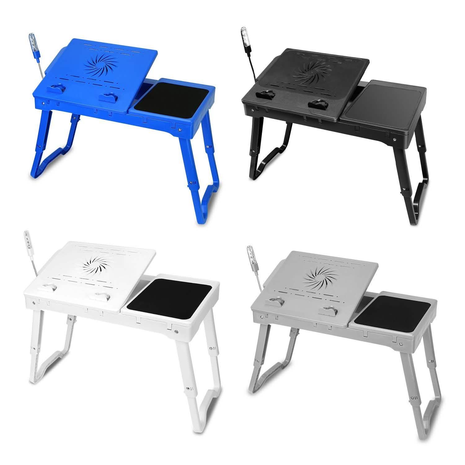Foldable Laptop Table Bed Notebook Desk with Cooling Fan Mouse Board - Image 27