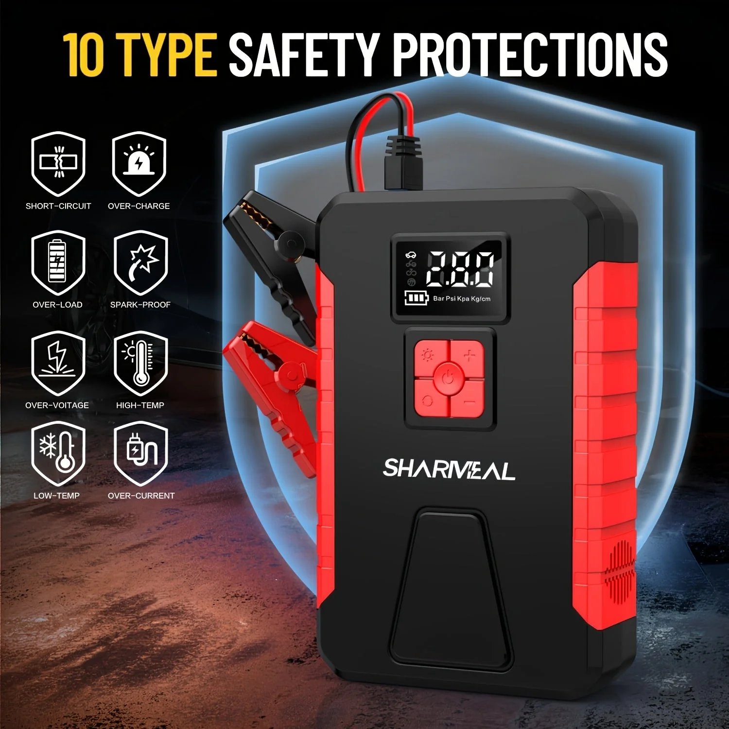 Portable Car Jump Starter with Air Compressor - Image 4