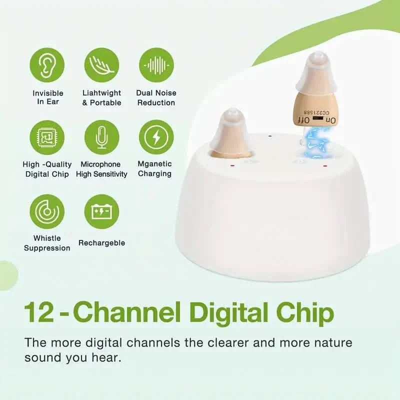 Rechargeable Hearing Aids – Invisible In-Ear, Noise Reduction, Volume Control - Image 4