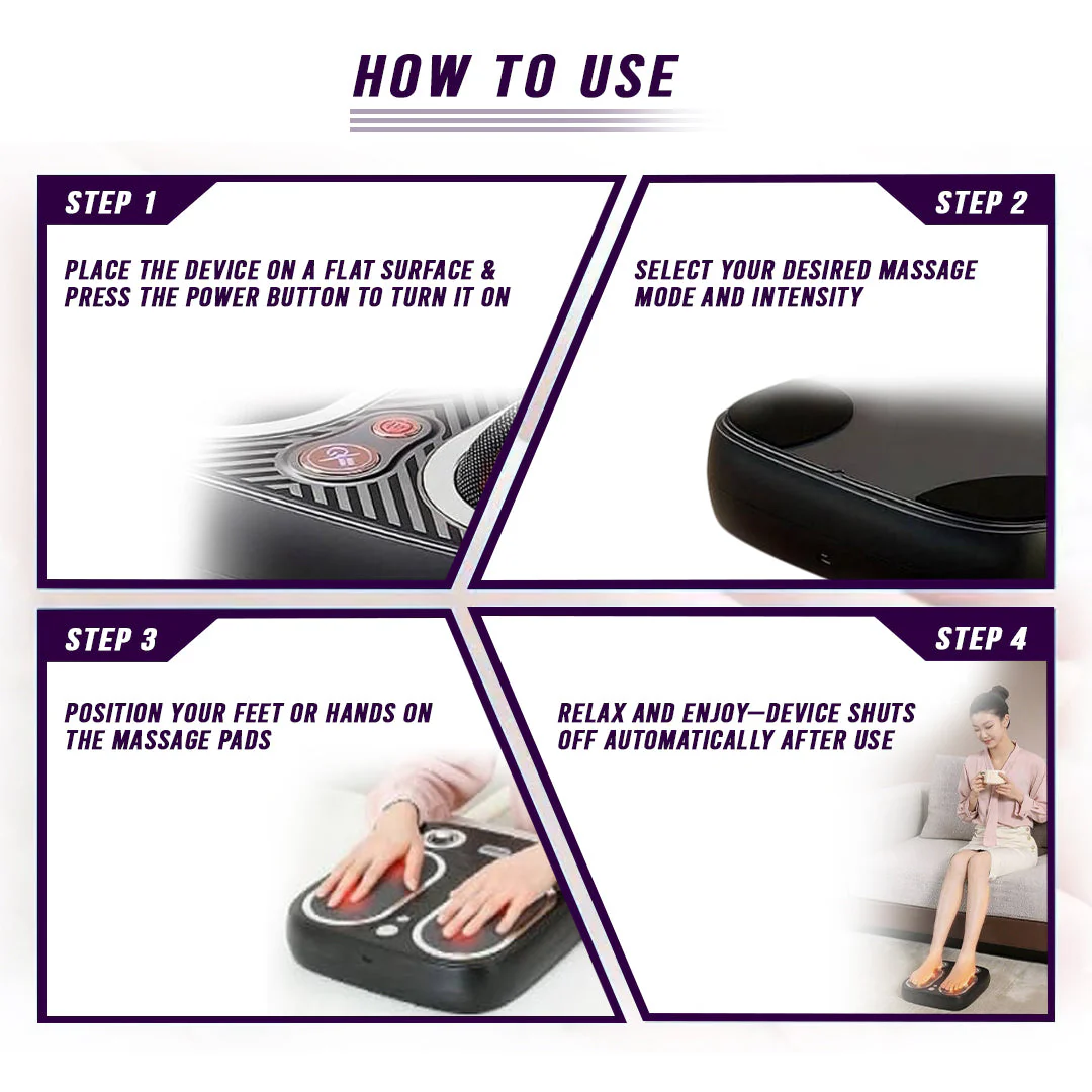 Stress & Pain Relief Foot Massager w/Heat- Deep Tissue, Circulation & Relaxing - Image 5