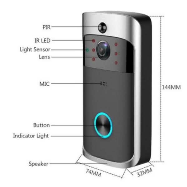 WiFi Wireless Video Doorbell Two-Way Talk Smart PIR Door Bell Security Camera HD - Image 5