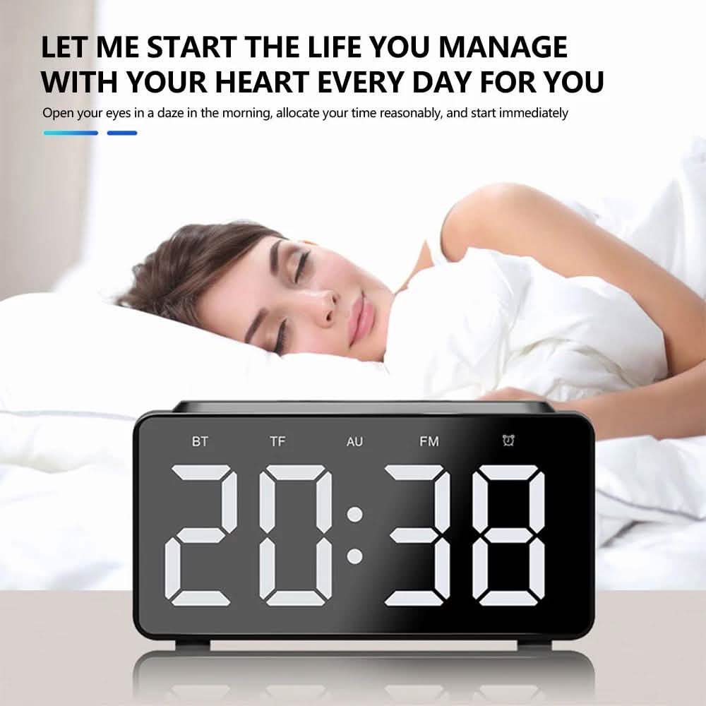 Wireless Charger Alarm Clock Bluetooth Speaker LED Smart Digital Clock - Image 3
