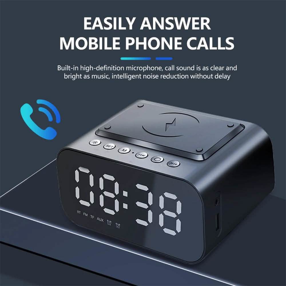 Wireless Charger Alarm Clock Bluetooth Speaker LED Smart Digital Clock - Image 7